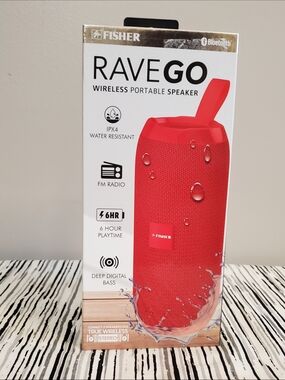Fisher RaveGo Wireless Portable Speaker Water Resistant